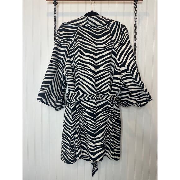 Lane Bryant Zebra Print Lightweight Belted Spring Coat Outdoor Womens Size 20 - Picture 2 of 6